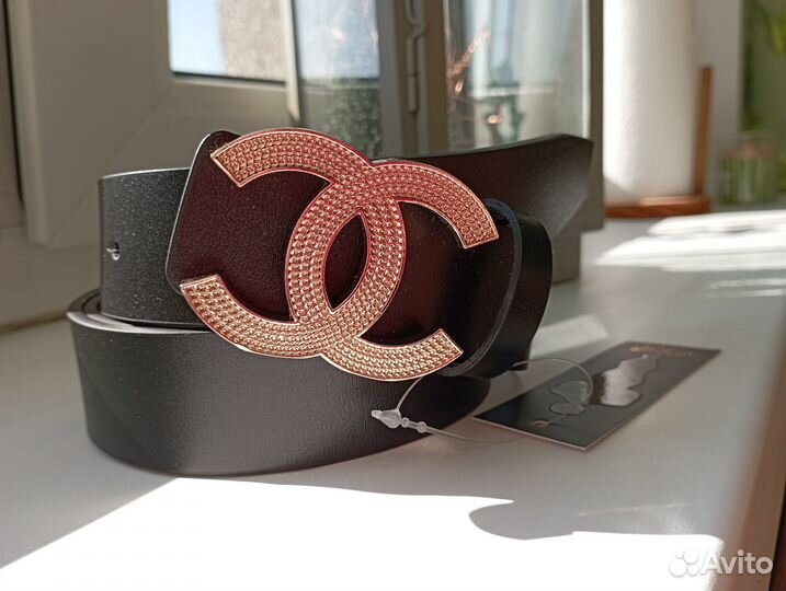 Ремень женский кожаный черный