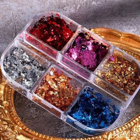 Набор потали, блесток для ногтей и декор