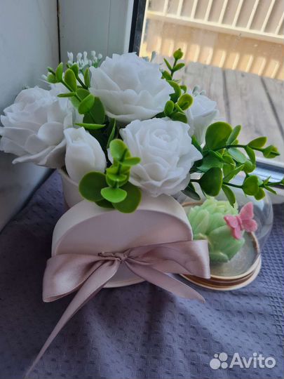 Букет из мыльных роз