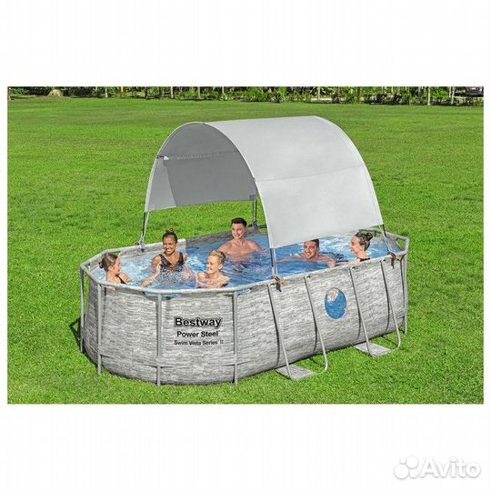 Навес для каркасного бассейна