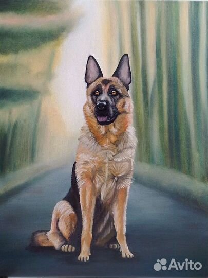 Картина собака 40х50