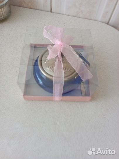 Сахарница цветное стекло СССР, С ложечкой