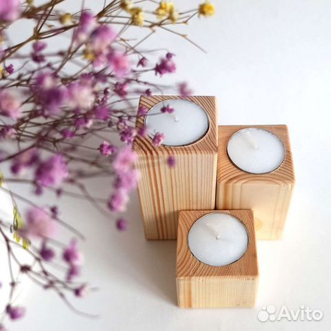 Набор подсвечников на 3 свечи, 10,7,4 см