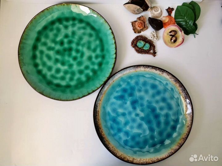Тарелка Блюдо Лагуна кракелюр глазурь керамика