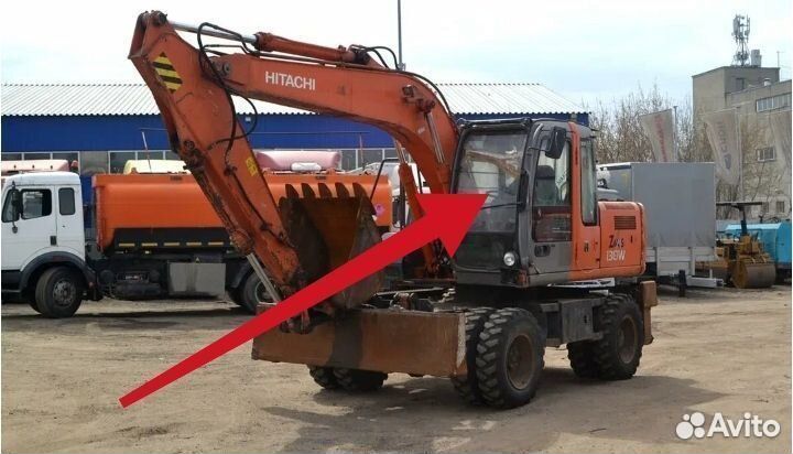 Замена лобового стекла на Hitachi zx 160,180,225