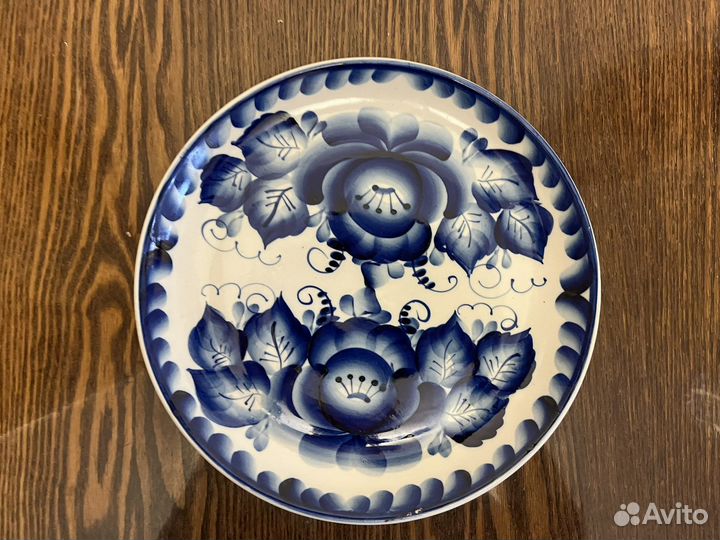 Тарелка керамическая Гжель СССР