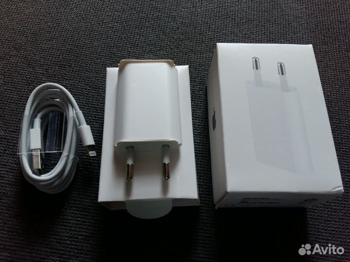 Зарядка 1A с USB выходом (+кабель Apple Lightning)