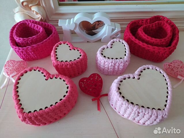 Интерьерные вязаные корзинки