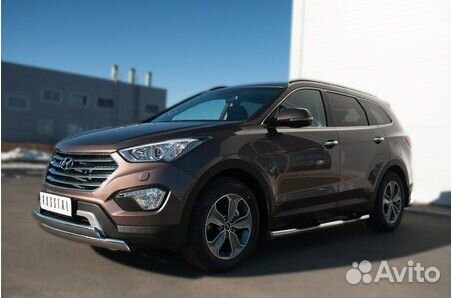 Защита порогов подножка Hyundai Santa Fe 3 2012-15