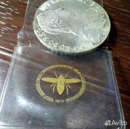 Монета Талер 1780 серебро рестрайк из Австрии