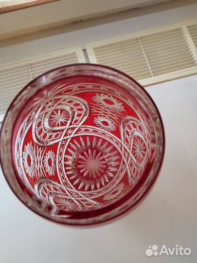 Ваза цветной хрусталь СССР