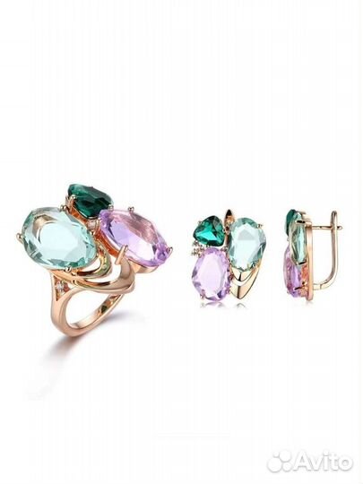 Комплект серьги и кольцо