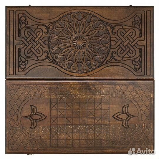 Нарды и шашки резные Лотос 62 х 64 см бук Армения 62574