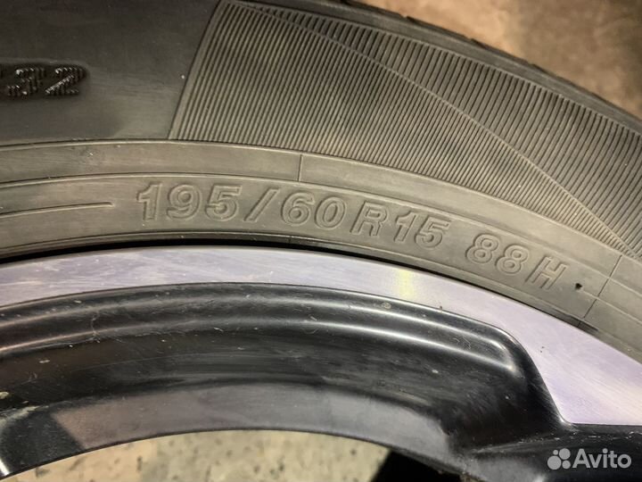 Литые диски 4*100 с летней резиной 195/60r15