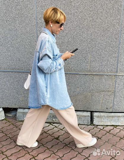 Джинсовая куртка-рубашка Pull&Bear