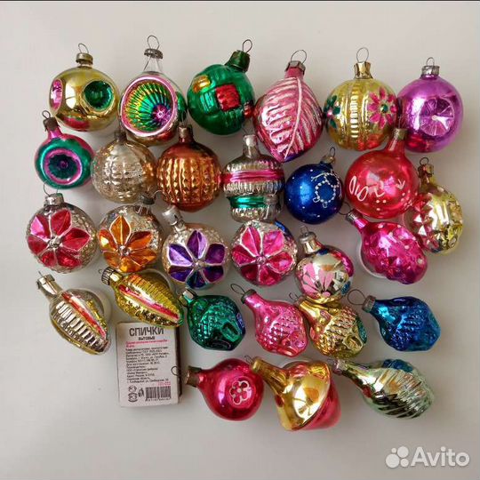 Елочные игрушки СССР: миди, небольшие
