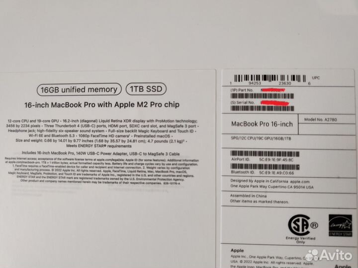 Новый Apple MacBook Pro 16 M2 Pro 16GB/1Tb