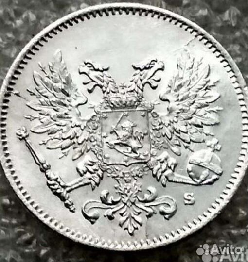 25 penni 1916-17г unc серебро Россия