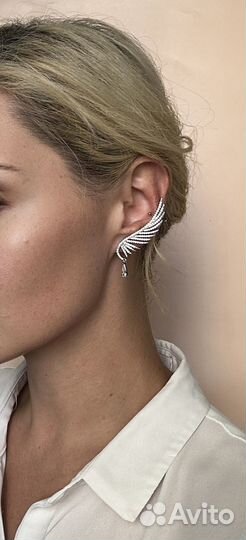 Каффы серьги swarovski