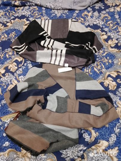 Шарф мужской красный, коричневый, черный