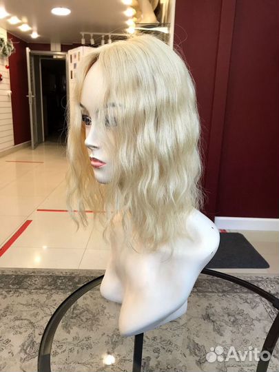 Накладка из натуральных волнистых волос 35см