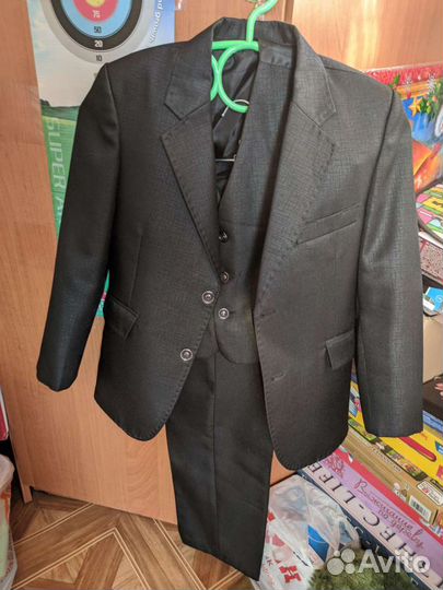 Школьный костюм для мальчика 134-140+ штаны+рубаха