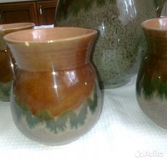 Бутылка керамика и сервиз керамика