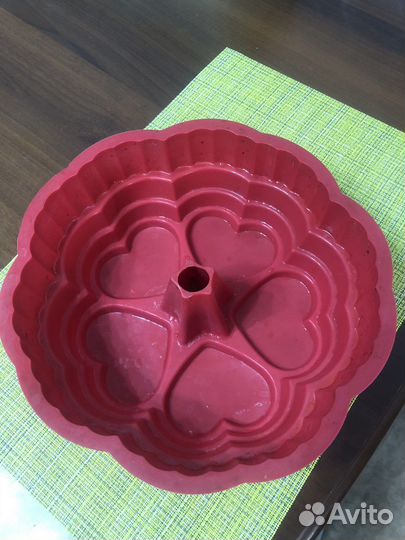 Силиконовая форма с сердечками для кекса/пирога