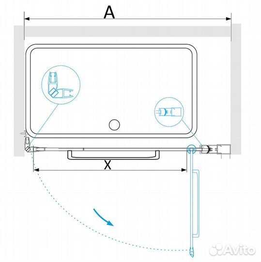 Душевая дверка в нишу 80х195 RGW Passage PA-103