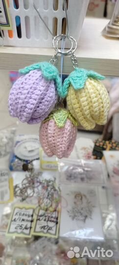 Брелок тюльпан с открыткой