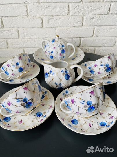 Сервиз чайный «Золотая сетка» лфз СССР