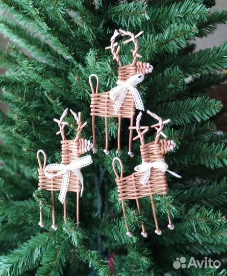 Плетеный новогодний декор