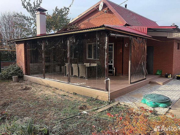 Мягкие окна для беседки, веранды террасы, под ключ