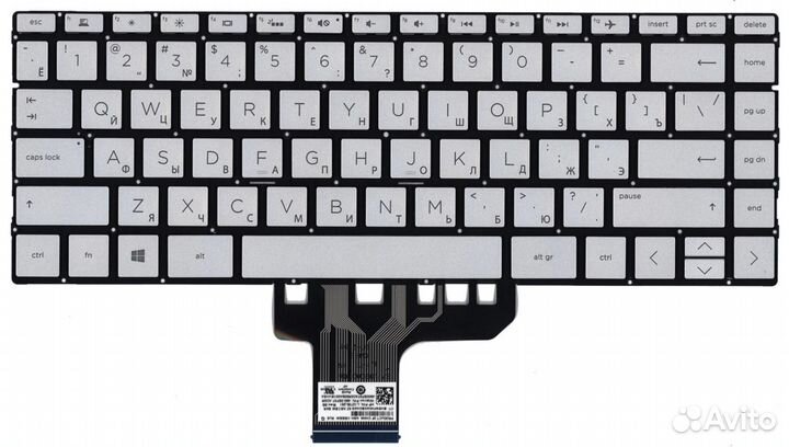 Клавиатура HP Pavilion 13-an0061 серебристая, OEM