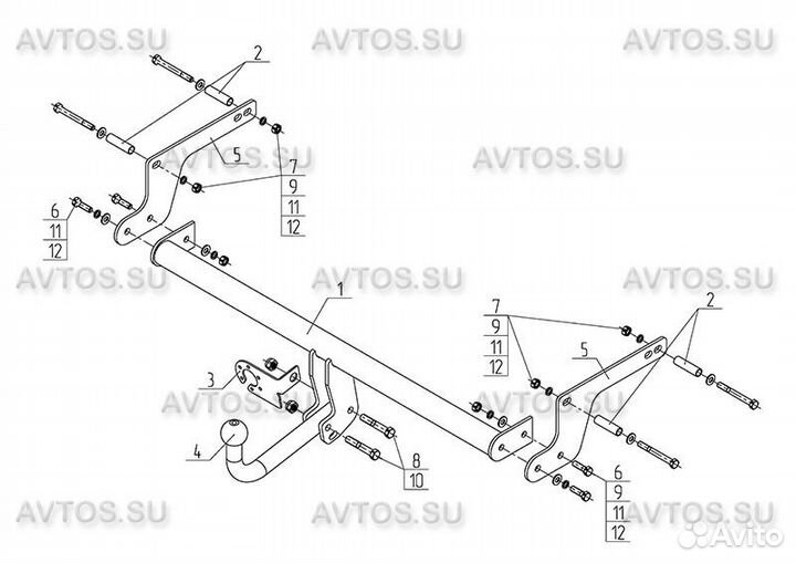 Фаркоп тсу Nissan Terrano Ниссан Террано 2014-15