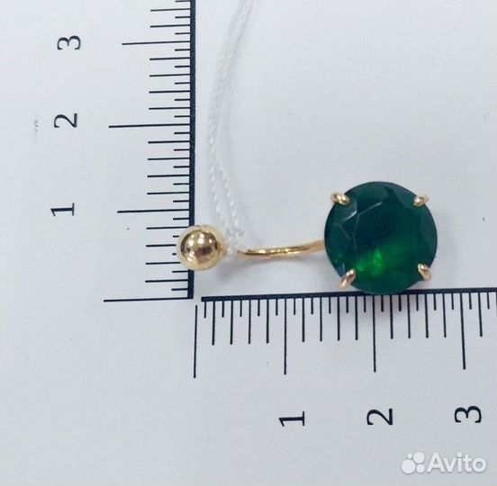 Пирсинг с синтетическим камнем Золото