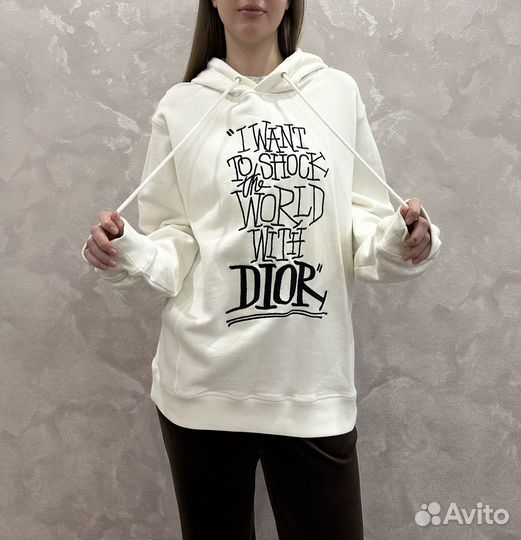 Худи вышивка флис Christian Dior