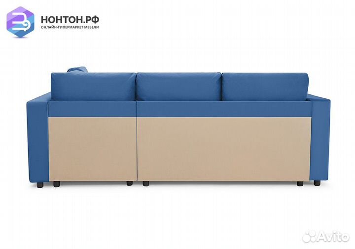 Диван угловой дельфин Мансберг лайт синий