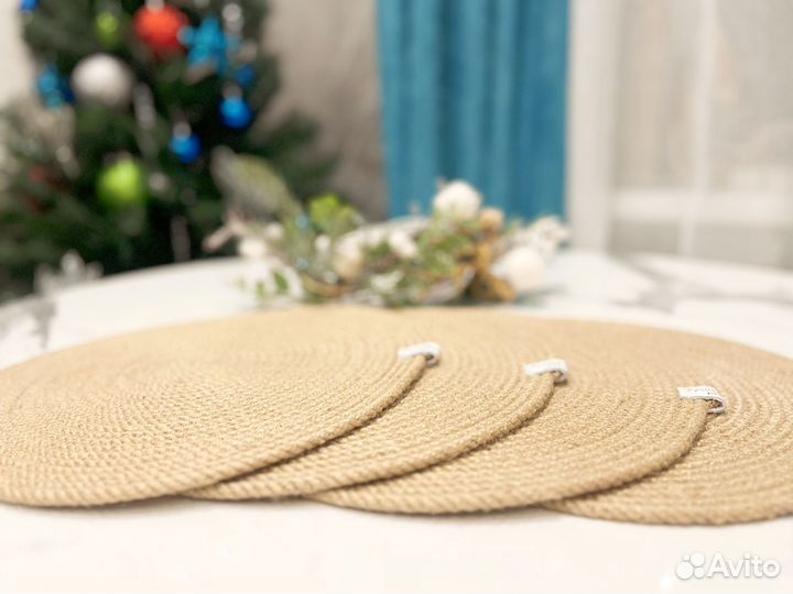 Салфетки сервировочные на стол из джута