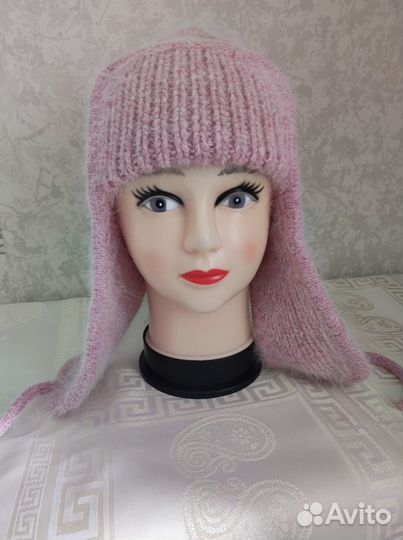 Вязаная шапка ушанка