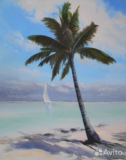 Картина маслом на холсте морской пейзаж