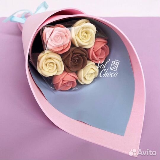 Шоколадный букет из 7 роз