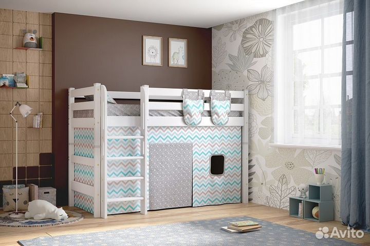 Кровать -чердак детская с пружинным матрасом