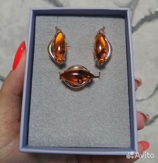 Серьги С янтарём