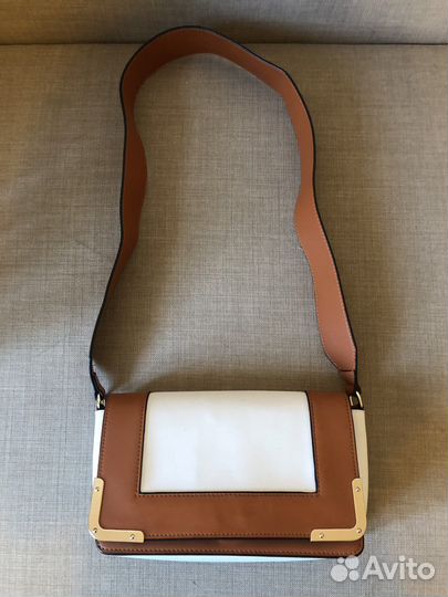 Сумка бело-коричневая кожа (торг) снежная королева