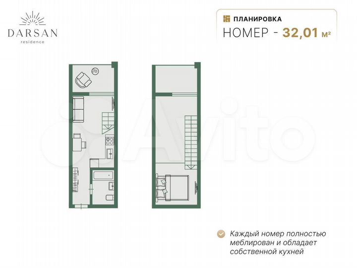 1-к. апартаменты, 34,1 м², 5/8 эт.