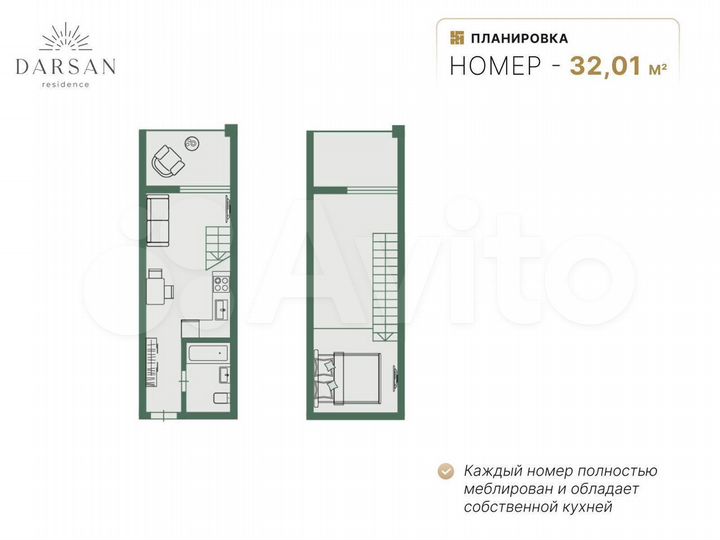 1-к. апартаменты, 34,1 м², 5/8 эт.