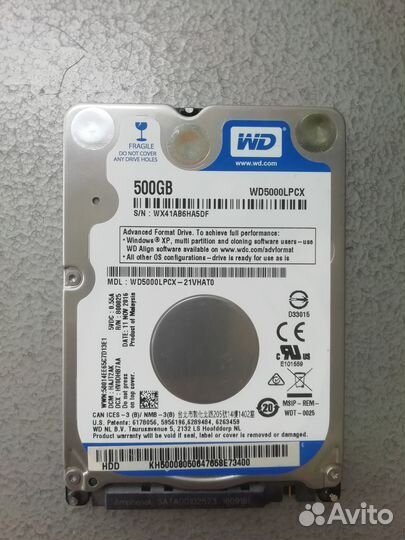 Hdd SATA 500gb 2.5 WD Blue