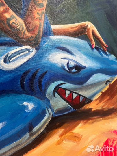 Интерьерная картина «Девушка на хищнике»