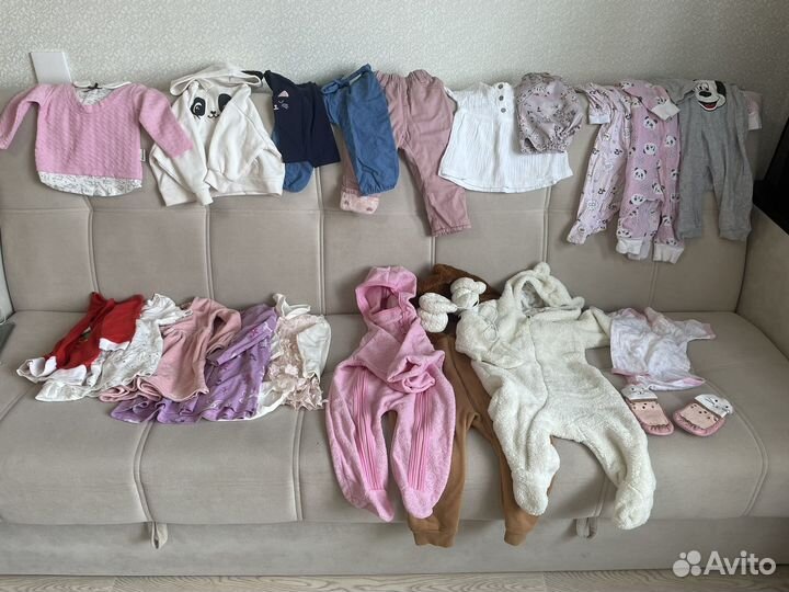 Вещи пакетом на девочку от 6 месяцев до 1,5 лет